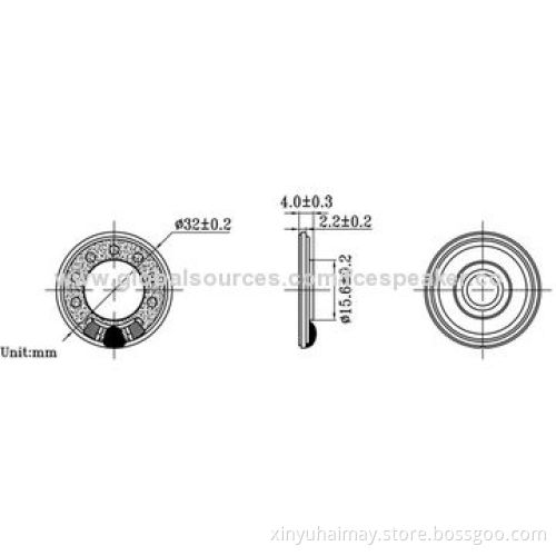 32mm 8 ohm 0.5w ultra thin mylar speaker with 4.0mm heightNew